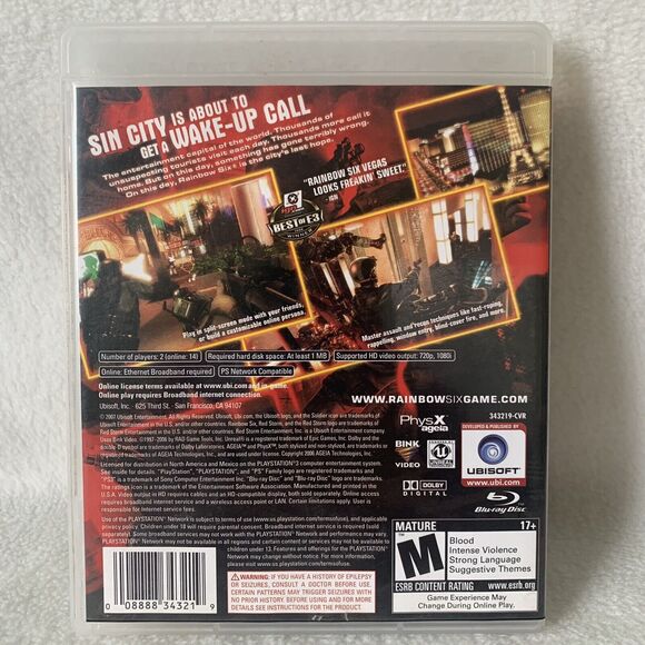 Tom Clancy's Rainbow Six: Vegas (Sony PlayStation 3, 2007) CIB Complete PS3... - Picture 2 of 4